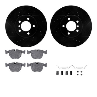 R1 Concepts® - Drilled and Slotted Front Brake Kit with Euro Ceramic Pads