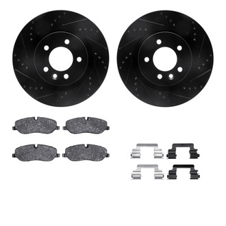 R1 Concepts® - Drilled and Slotted Front Brake Kit with Euro Ceramic Pads