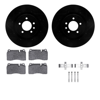 R1 Concepts® - Drilled and Slotted Front Brake Kit with Euro Ceramic Pads