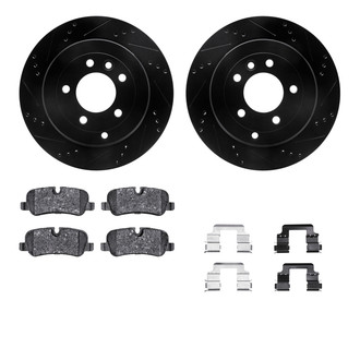 R1 Concepts® - Drilled and Slotted Rear Brake Kit with Euro Ceramic Pads
