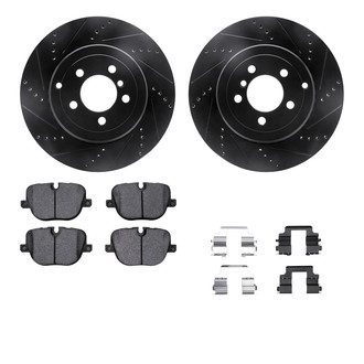 R1 Concepts® - Drilled and Slotted Rear Brake Kit with Euro Ceramic Pads