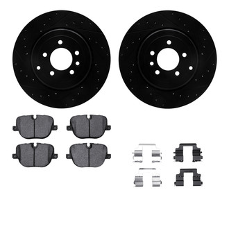 R1 Concepts® - Drilled and Slotted Rear Brake Kit with Euro Ceramic Pads