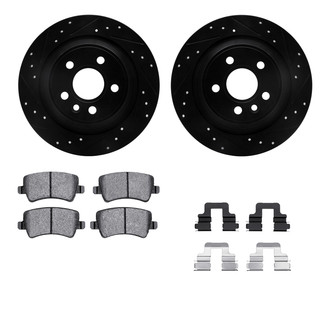 R1 Concepts® - Drilled and Slotted Rear Brake Kit with Euro Ceramic Pads