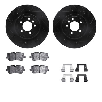 R1 Concepts® - Drilled and Slotted Rear Brake Kit with Euro Ceramic Pads