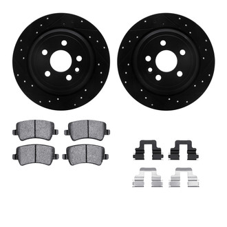 R1 Concepts® - Drilled and Slotted Rear Brake Kit with Euro Ceramic Pads