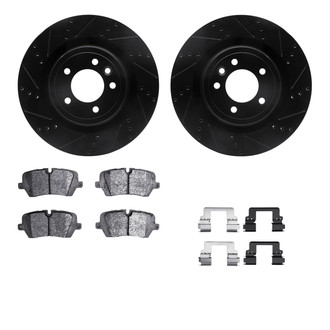 R1 Concepts® - Drilled and Slotted Rear Brake Kit with Euro Ceramic Pads
