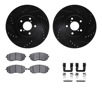 R1 Concepts® - Drilled and Slotted Front Brake Kit with Euro Ceramic Pads