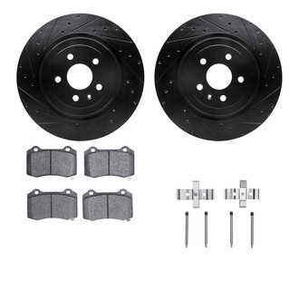 R1 Concepts® - Drilled and Slotted Rear Brake Kit with Euro Ceramic Pads