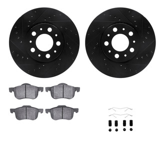 R1 Concepts® - Drilled and Slotted Front Brake Kit with Euro Ceramic Pads