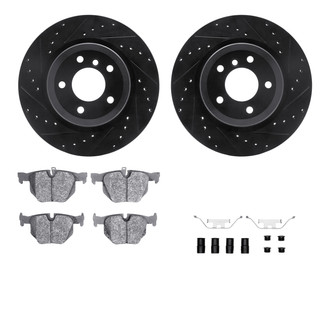 R1 Concepts® - Drilled and Slotted Rear Brake Kit with Euro Ceramic Pads