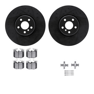 R1 Concepts® - Drilled and Slotted Front Brake Kit with Euro Ceramic Pads