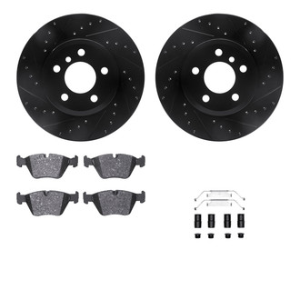 R1 Concepts® - Drilled and Slotted Front Brake Kit with Euro Ceramic Pads
