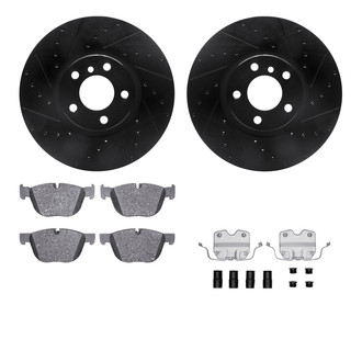 R1 Concepts® - Drilled and Slotted Front Brake Kit with Euro Ceramic Pads