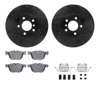 R1 Concepts® - Drilled and Slotted Front Brake Kit with Euro Ceramic Pads
