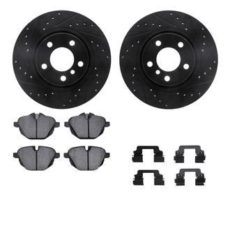 R1 Concepts® - Drilled and Slotted Rear Brake Kit with Euro Ceramic Pads