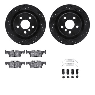 R1 Concepts® - Drilled and Slotted Rear Brake Kit with Euro Ceramic Pads