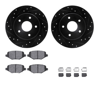 R1 Concepts® - Drilled and Slotted Rear Brake Kit with Euro Ceramic Pads