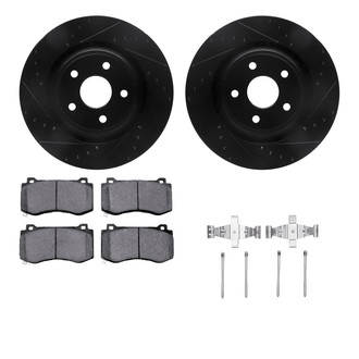 R1 Concepts® - Drilled and Slotted Front Brake Kit with Euro Ceramic Pads