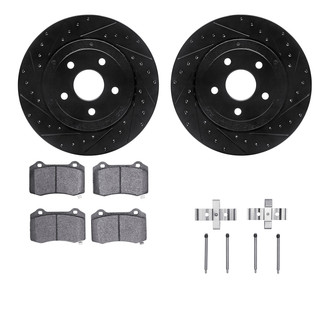R1 Concepts® - Drilled and Slotted Rear Brake Kit with Euro Ceramic Pads