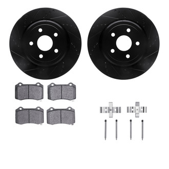 R1 Concepts® - Drilled and Slotted Rear Brake Kit with Euro Ceramic Pads