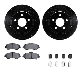 R1 Concepts® - Drilled and Slotted Front Brake Kit with Euro Ceramic Pads
