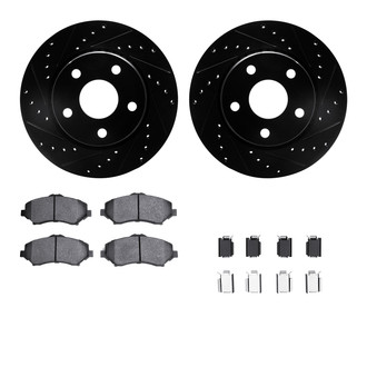 R1 Concepts® - Drilled and Slotted Front Brake Kit with Euro Ceramic Pads
