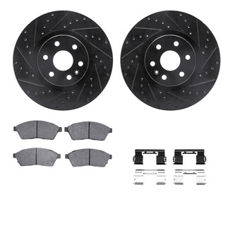 R1 Concepts® - Drilled and Slotted Front Brake Kit with Euro Ceramic Pads