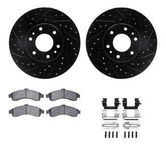 R1 Concepts® - Drilled and Slotted Front Brake Kit with Euro Ceramic Pads