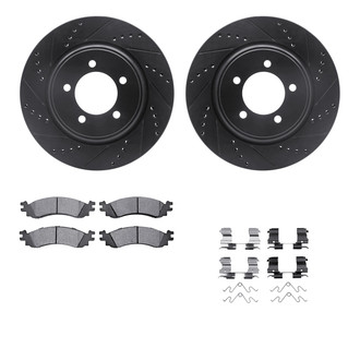 R1 Concepts® - Drilled and Slotted Front Brake Kit with Euro Ceramic Pads