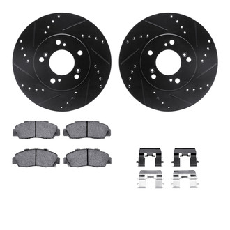 R1 Concepts® - Drilled and Slotted Front Brake Kit with Euro Ceramic Pads