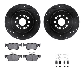 R1 Concepts® - Drilled and Slotted Rear Brake Kit with Euro Ceramic Pads