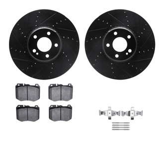 R1 Concepts® - Drilled and Slotted Front Brake Kit with Euro Ceramic Pads