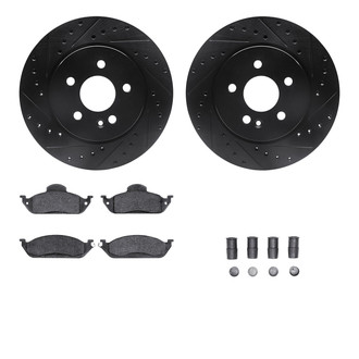 R1 Concepts® - Drilled and Slotted Front Brake Kit with Euro Ceramic Pads