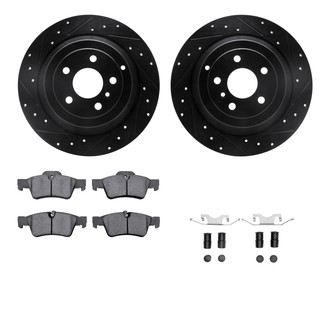 R1 Concepts® - Drilled and Slotted Rear Brake Kit with Euro Ceramic Pads