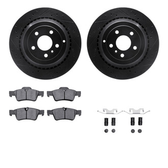R1 Concepts® - Drilled and Slotted Rear Brake Kit with Euro Ceramic Pads