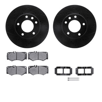 R1 Concepts® - Drilled and Slotted Front Brake Kit with Euro Ceramic Pads