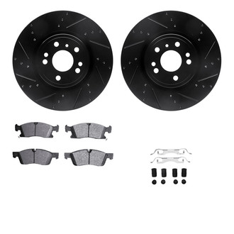 R1 Concepts® - Drilled and Slotted Front Brake Kit with Euro Ceramic Pads