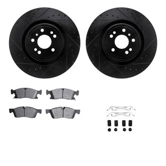 R1 Concepts® - Drilled and Slotted Front Brake Kit with Euro Ceramic Pads