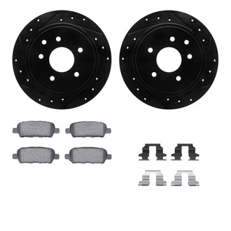 R1 Concepts® - Drilled and Slotted Rear Brake Kit with Euro Ceramic Pads