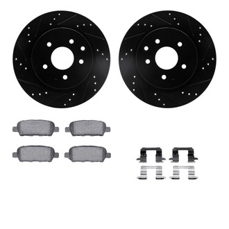 R1 Concepts® - Drilled and Slotted Rear Brake Kit with Euro Ceramic Pads