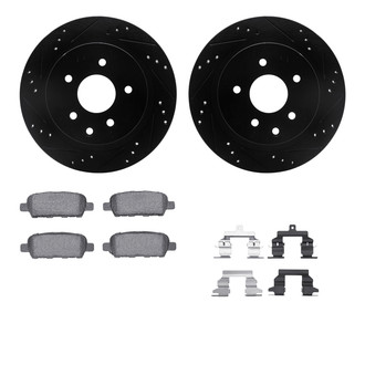 R1 Concepts® - Drilled and Slotted Rear Brake Kit with Euro Ceramic Pads
