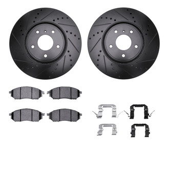 R1 Concepts® - Drilled and Slotted Front Brake Kit with Euro Ceramic Pads