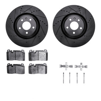 R1 Concepts® - Drilled and Slotted Front Brake Kit with Euro Ceramic Pads