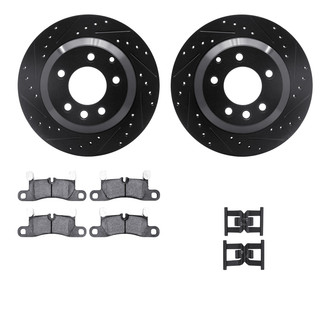 R1 Concepts® - Drilled and Slotted Rear Brake Kit with Euro Ceramic Pads