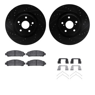 R1 Concepts® - Drilled and Slotted Front Brake Kit with Euro Ceramic Pads