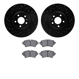 R1 Concepts® - Drilled and Slotted Rear Brake Kit with Euro Ceramic Pads