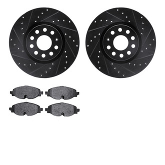 R1 Concepts® - Drilled and Slotted Front Brake Kit with Euro Ceramic Pads