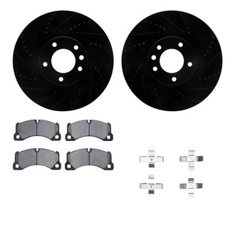 R1 Concepts® - Drilled and Slotted Front Brake Kit with Optimum OE Pads