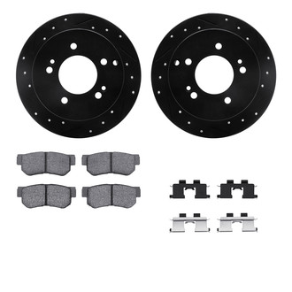 R1 Concepts® - Drilled and Slotted Rear Brake Kit with Optimum OE Pads