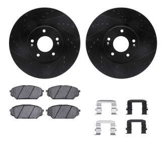 R1 Concepts® - Drilled and Slotted Front Brake Kit with Optimum OE Pads